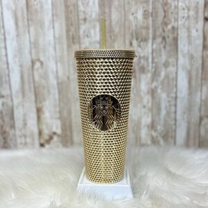 Starbucks Holiday 2022 Gold Studded 24 oz. Venti Tumbler NWT [1940]